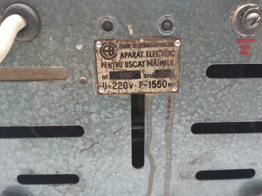 Aparat vechi romanesc colectie - uscator pentru maini - comunist