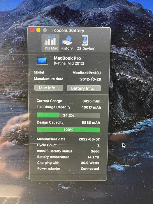 Laptop Apple MacBook Pro 15" i7-3615QM 8GB RAM GT 650M 1GB SSD 250GB