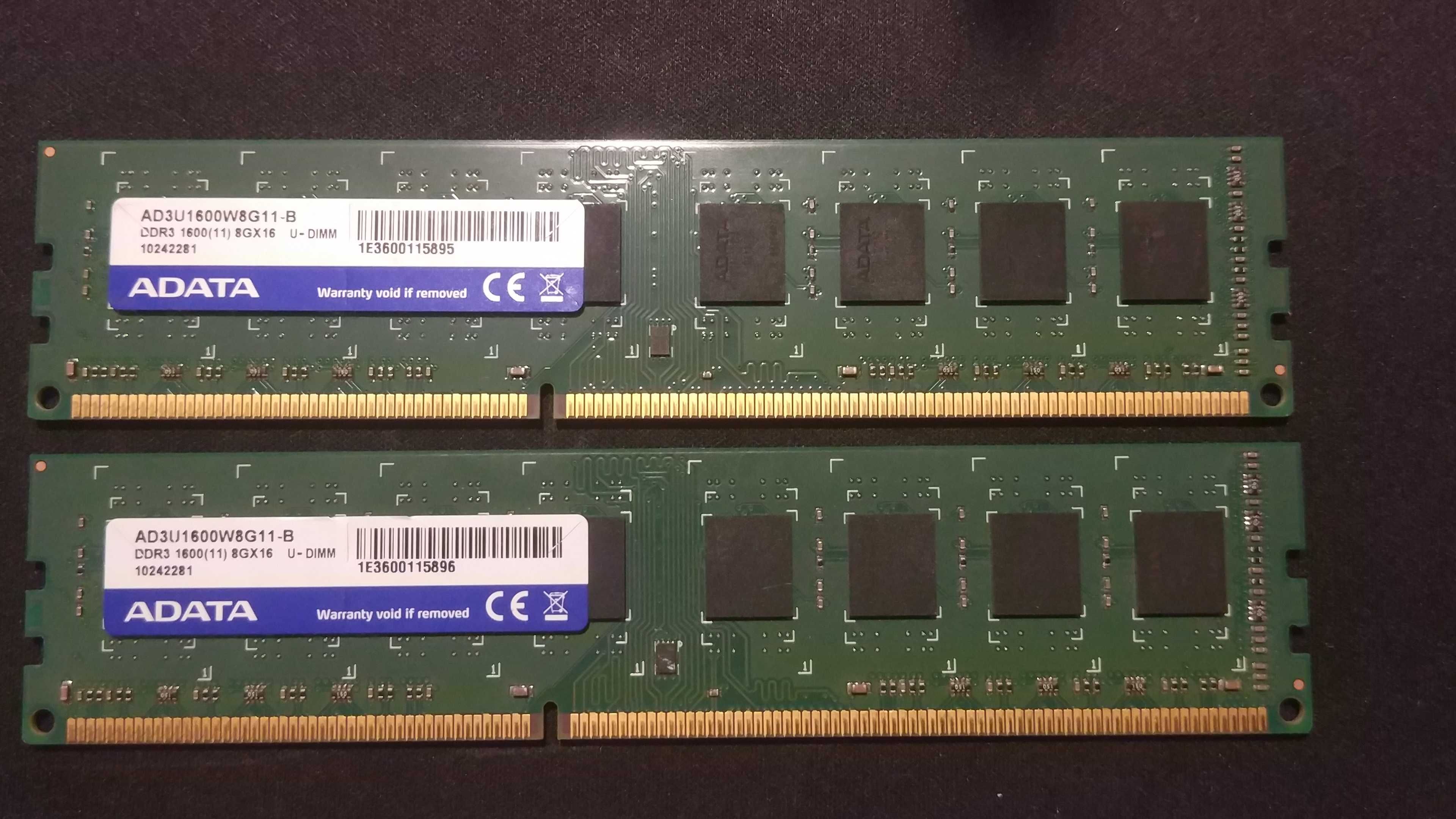 Рам памет за компютър 8GB DDR3 1600MHz A-DATA AD3U1600W8G11-B RAM