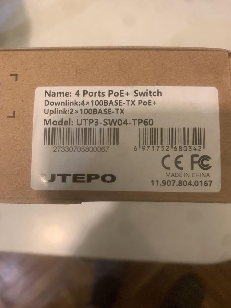 PoE Switch Utepo UTP3-SW04-TP60 чисто нов