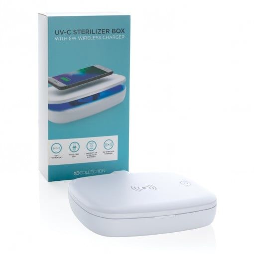 Cutie sterilizatoare UV-C cu încărcător wireless de 5W