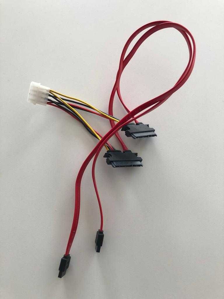 Cablu SATA date + alimentare molex pentru 2 X HDD, DELOCK 84239