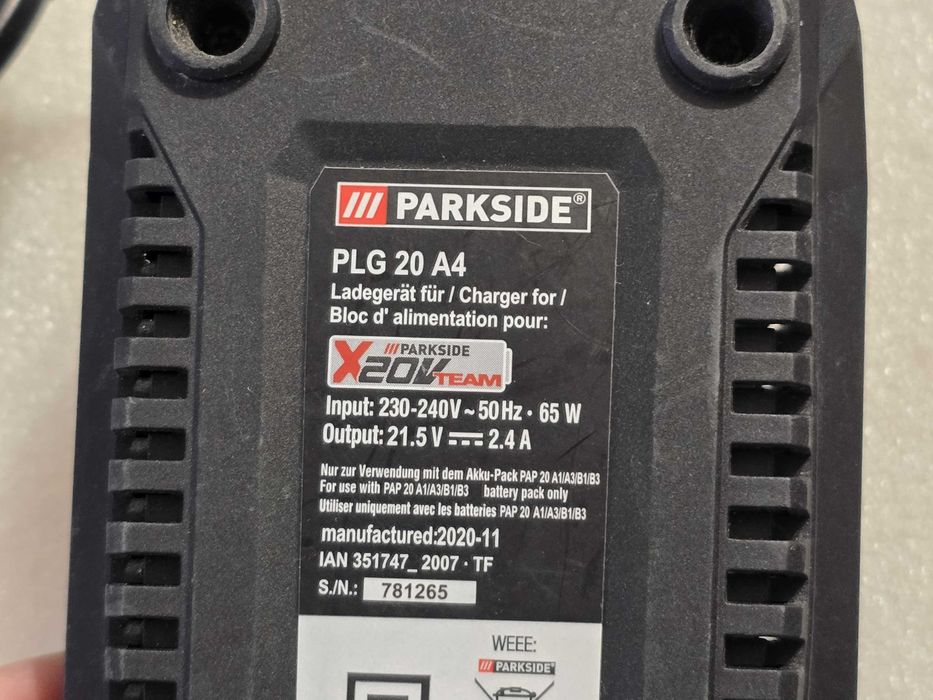 Incarcator Parkside seria X20V Team 21.2V - 2.4A, model: PLG 20 A4