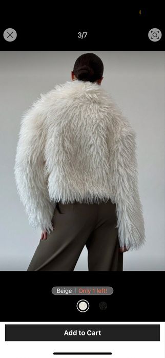 Уникално бяло палто с пера