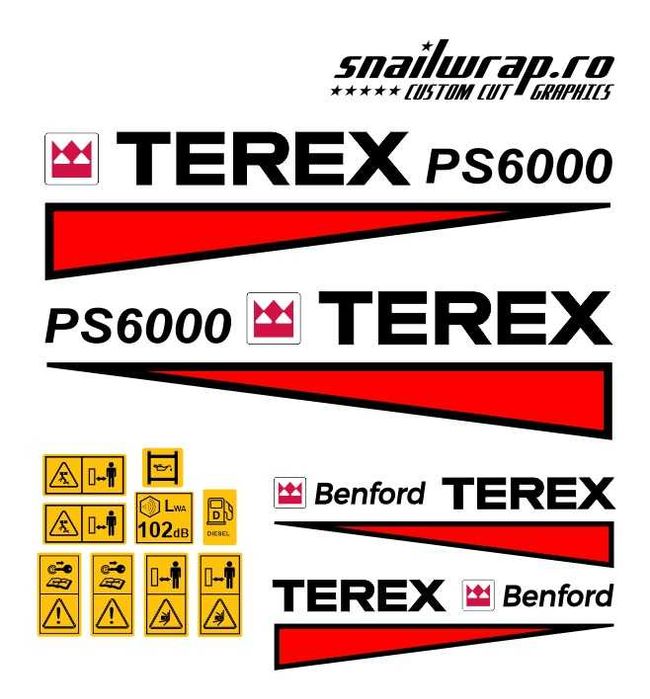 Stickere autocolante Dumper Thwaites 3T 6T 7T 9T Terex Benford Barford