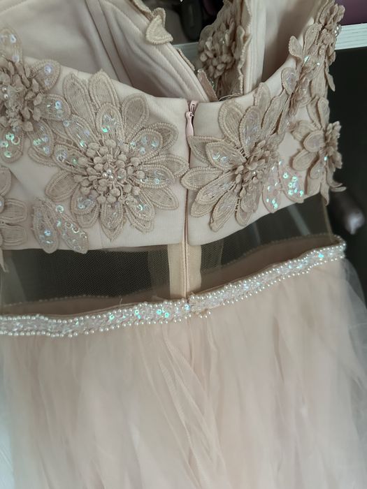 Rochie de ocazie deosebita roz somon