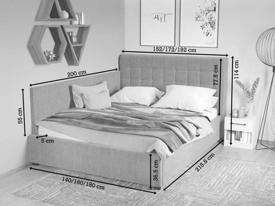 Pat Tapitat de colt Rivo Bej-Swing 2 cu somiera fixa