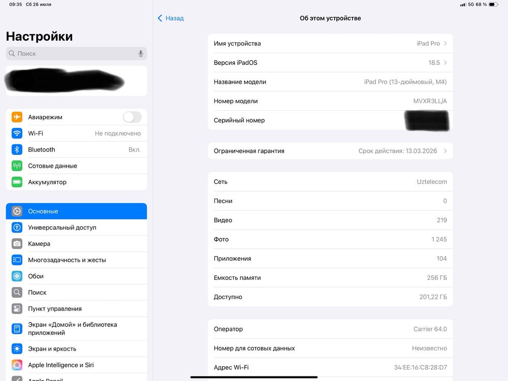 iPad pro M4. 13 dyum