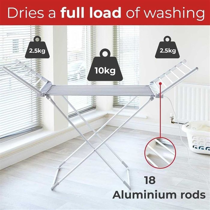 электрическая сушилка для белья, Складная, Нагревается от 45° до 55°