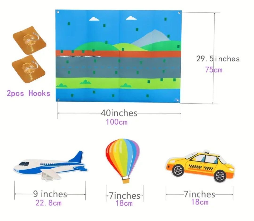 Joc Plansa fetru mijloace transport montessori material didactic