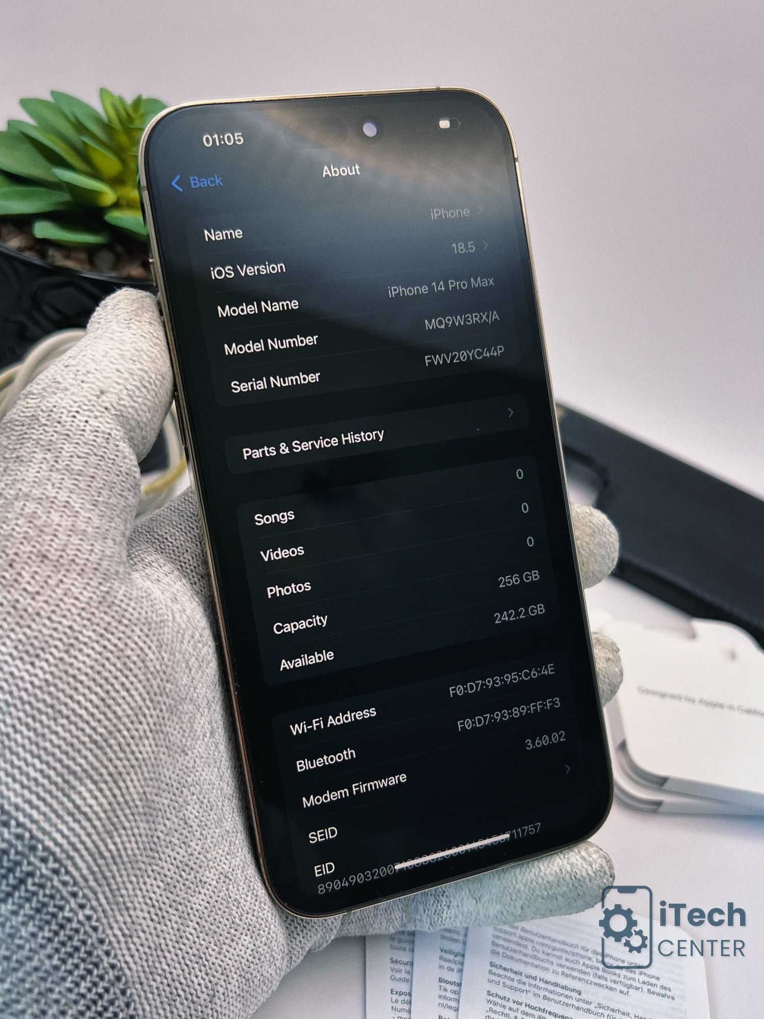 iPhone 14 Pro MAX, 256GB, Gold, 100% батерия, КАТО НОВ, ГАРАНЦИЯ!