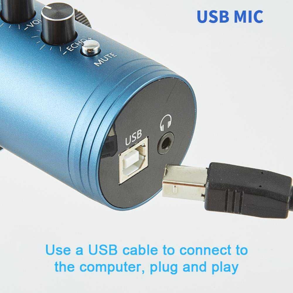 Комплект кондензаторен микрофон за стрийминг на подкаст USB Stu,ЧЕРЕН