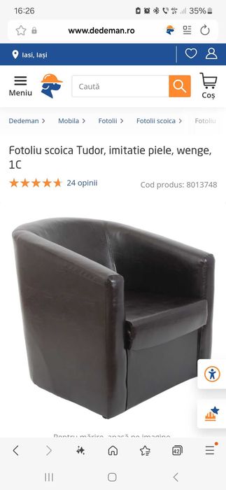 Set 2 fotolii, piele ecologica