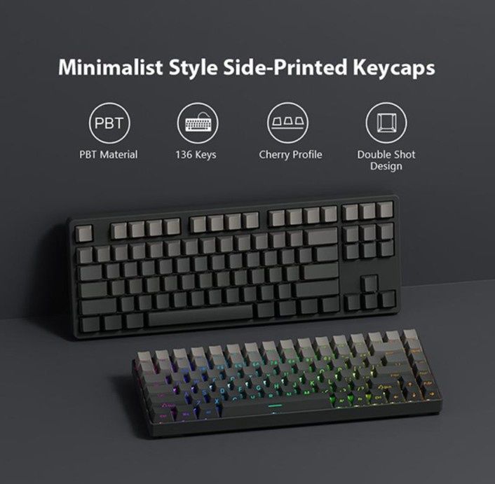 1 комплект из 136 клавиш РВТ Double Shot Side

Print Shine Through Bac