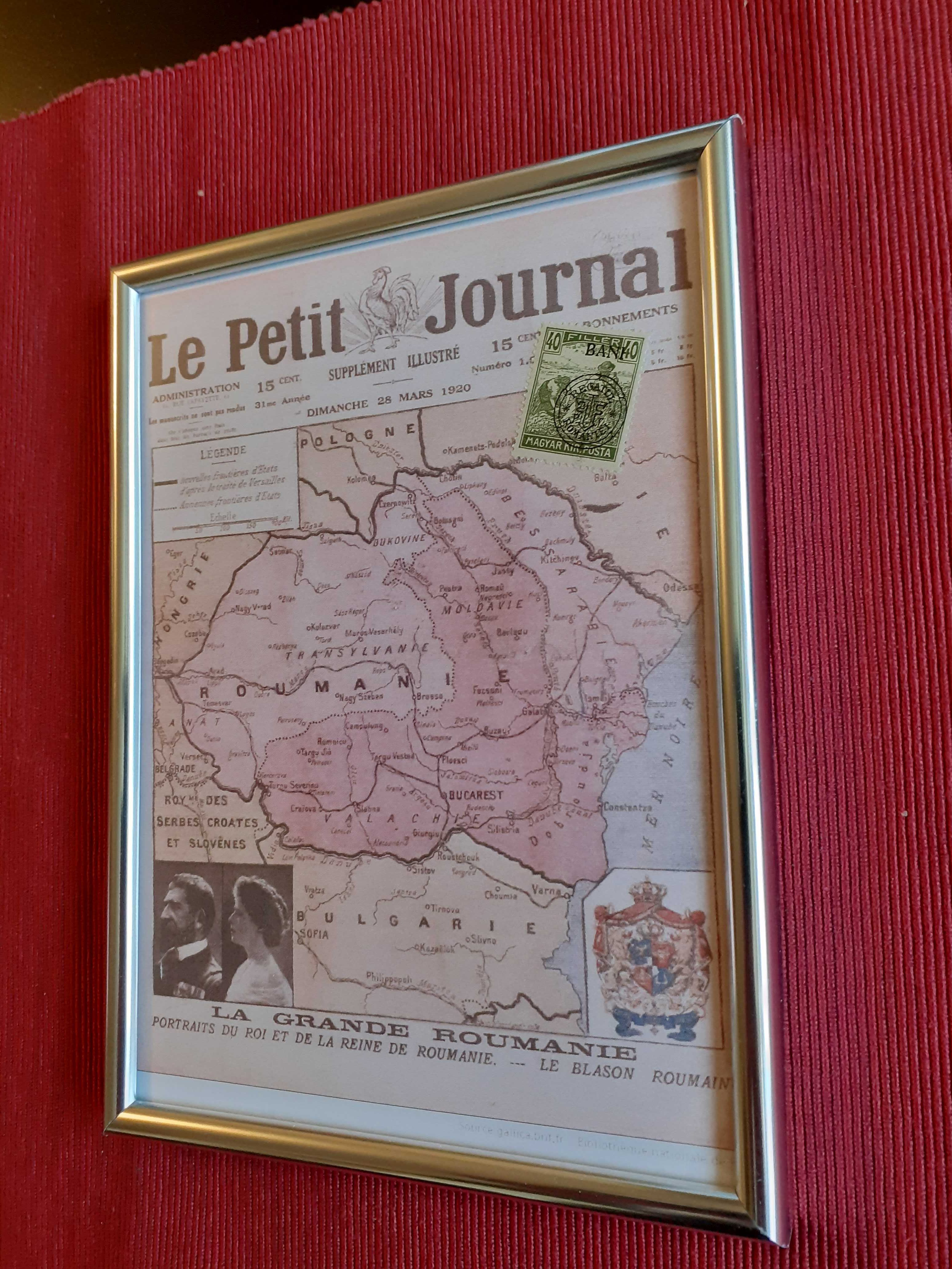 Tablou cu timbru original: "România Mare" în presa franceză din 1920