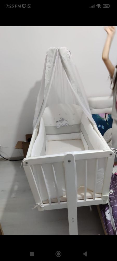Patut balansoar pentru bebelusi complet accesorizat