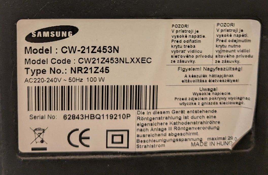 Телевизор Samsung Model: CW-21Z453N