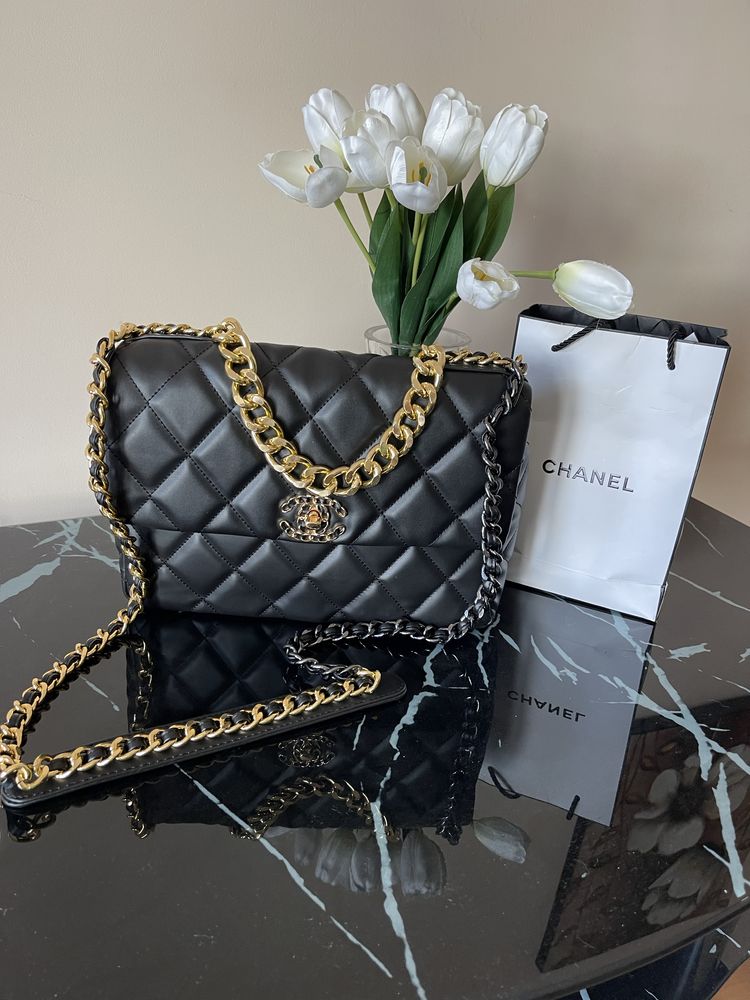 Дамска чанта Chanel 19 Large Flap Bag черен