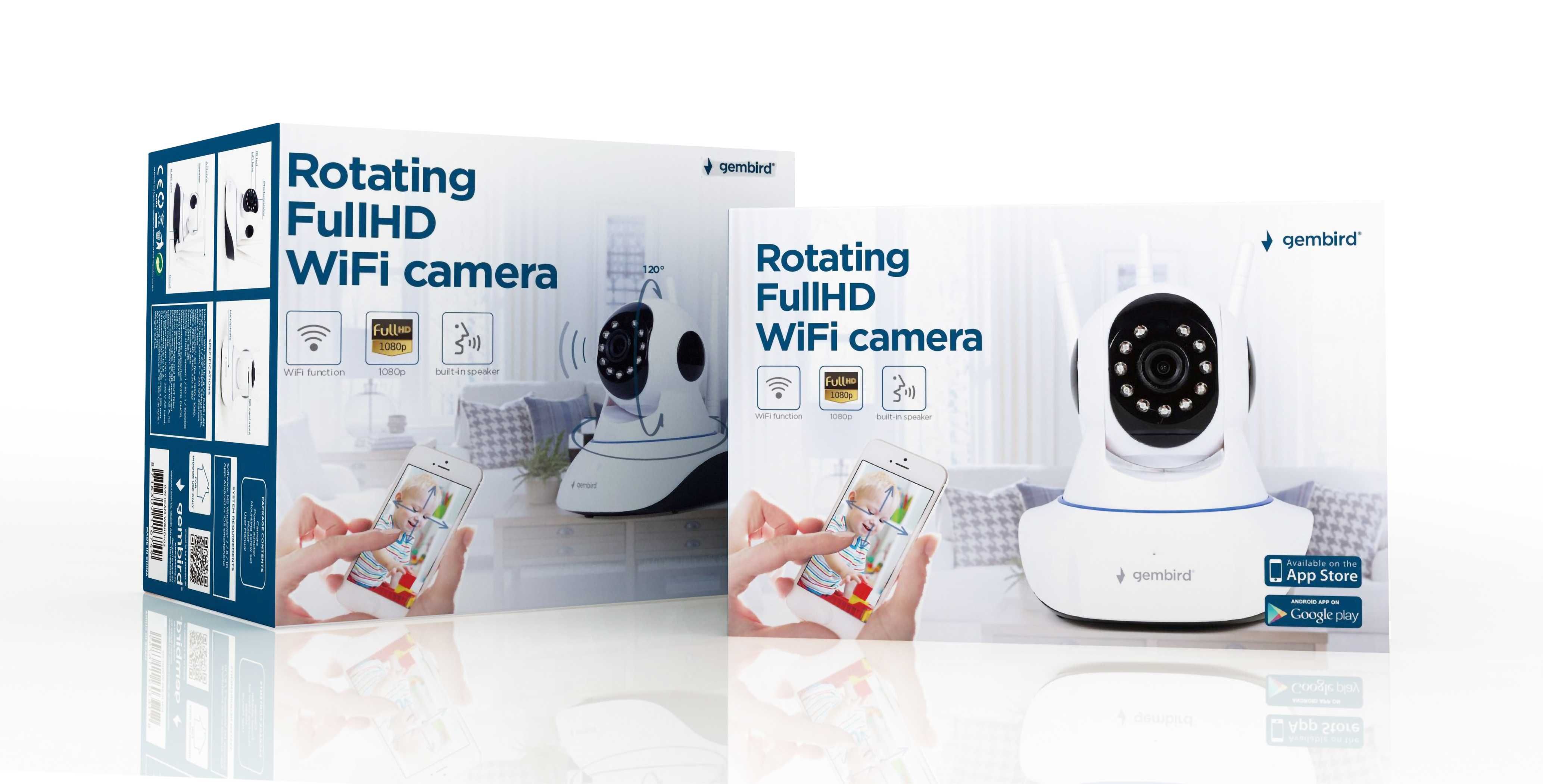 Smart Rotating Wifi Camera Gembird , cam-wrhd-02