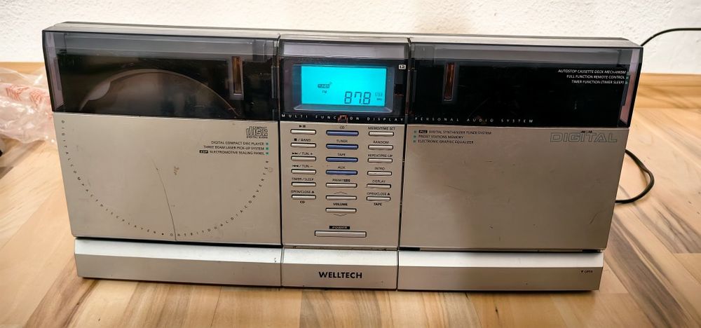 Combina sistem audio radio cd casetofon Welltech Micro CD Audio System