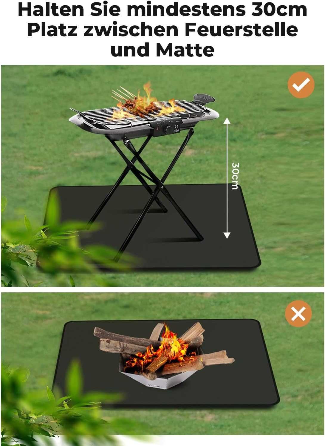 Защита подложка- килим за барбекю, камина, огнище BBQ mat 122х 76 см.