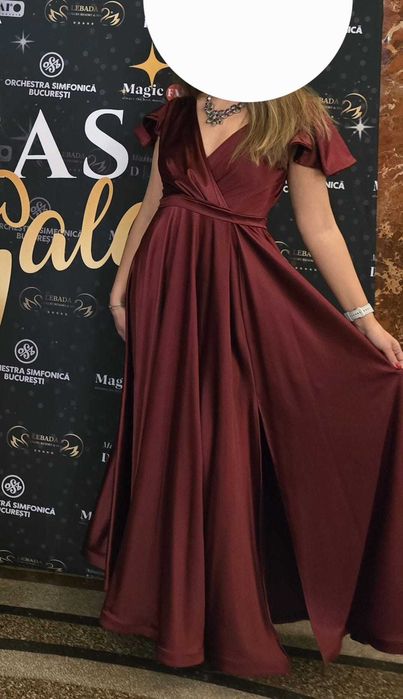 Rochie de ocazie lunga burgundy