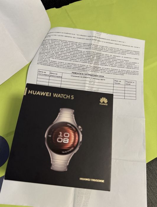 ЧИСТО НОВ 42mm Huawei Watch 5 LTE Yettel Гаранция 2027г. Gold Sand