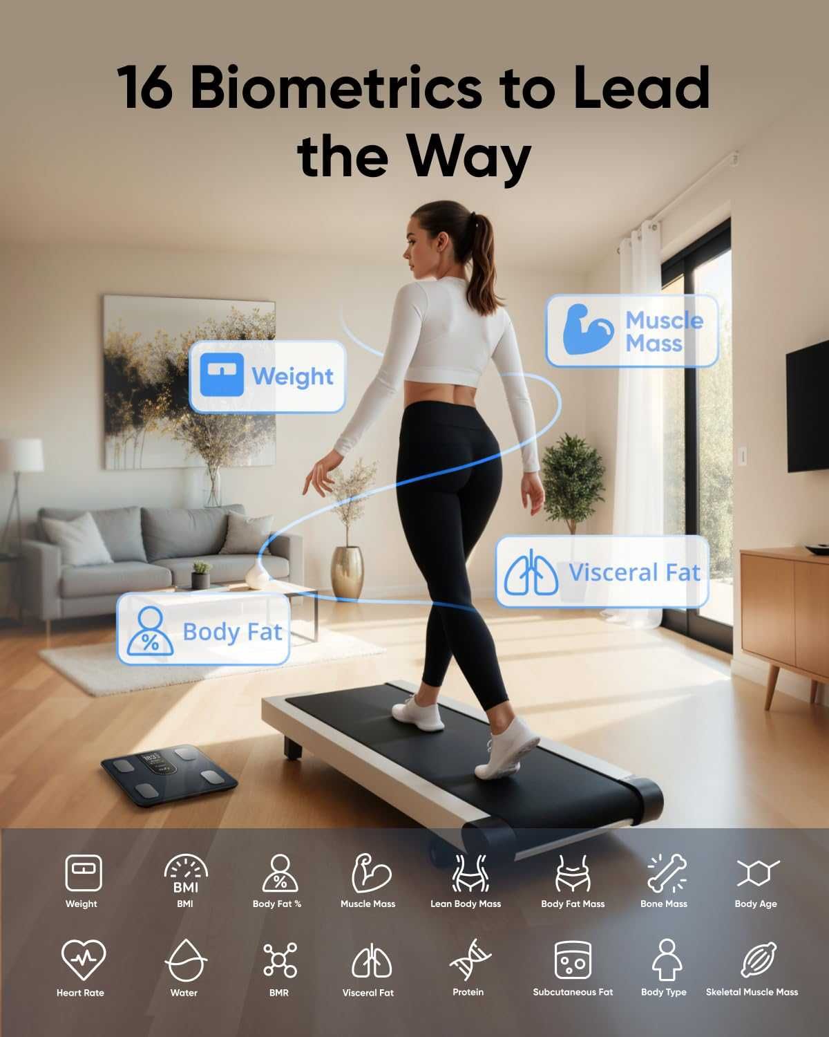 eufy Smart Personal Scale C20,цифрова везна,с Bluetooth,16 параметъра