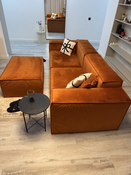 Vand canapea modulara stofa si taburet