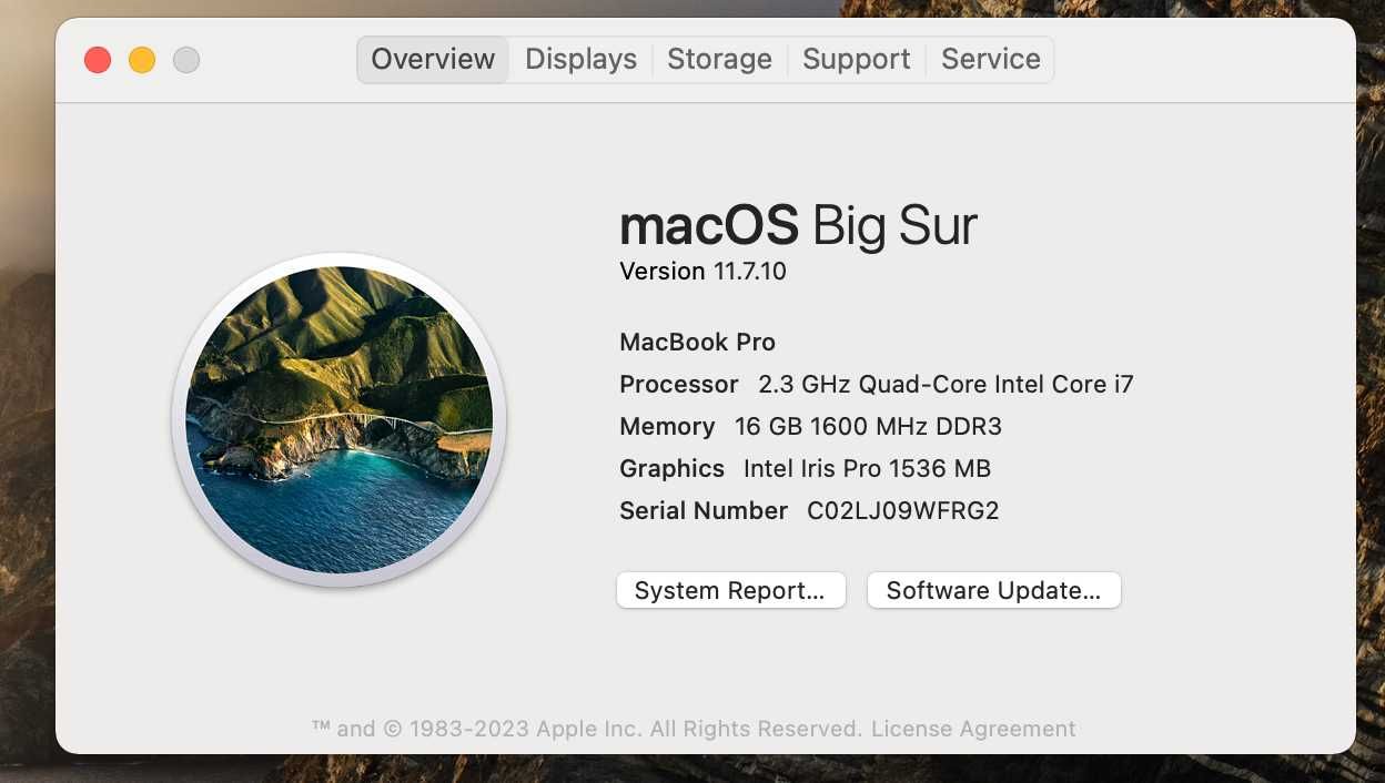 Macbook Pro A1398 i7 16G RAM 256G SSD