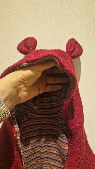 Salopeta dublata lana fiarta, StellarAtelier, FUCHSIA, 3-6 luni, 62-68