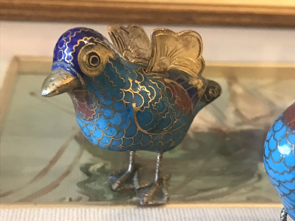 Figurine păsări cloisonne