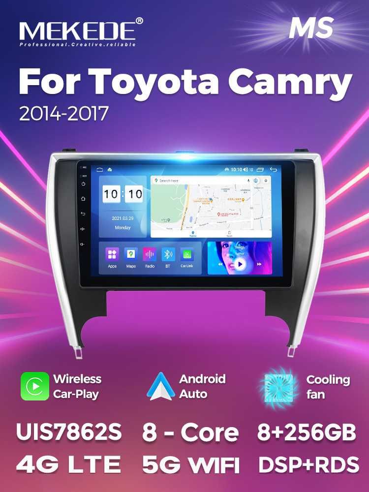 Navigatie Android 13 TOYOTA CAMRY 2014 - 2017 1/8 Gb CarPlay + CAMERA