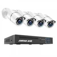 Kit de supraveghere JORTAN cu 4 camere FULL CCTV AHD, de interior/exte