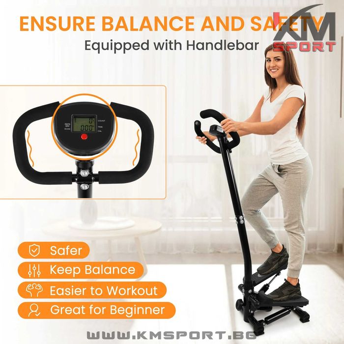 Нов степер с дръжки и ластици  2год гаранция