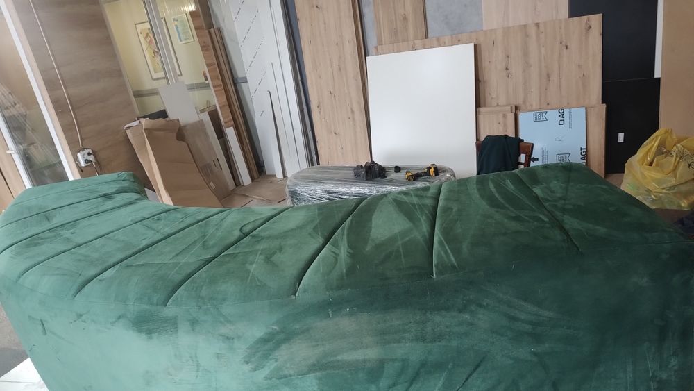 Set 2 canapele băncuțe, taburet, bancheta pe semirotund