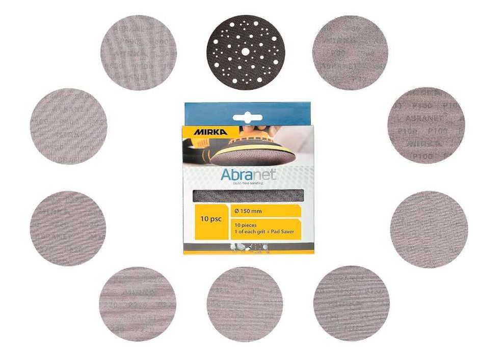 Discuri abrazive Mirka Abranet 150 mm cu sistem de prindere cu arici