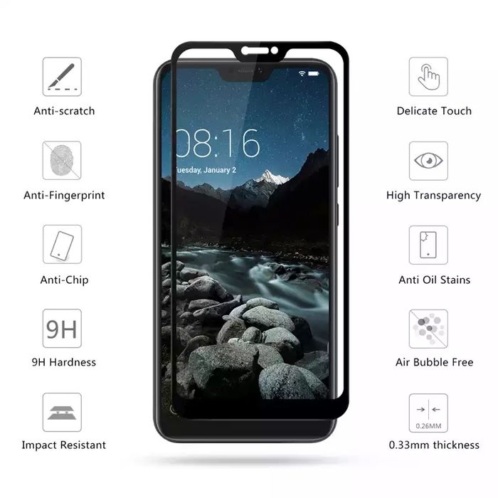 5D Стъклен протектор Xiaomi Redmi Note 8 7 6 5 Pro Mi A2 Lite A1 S2 6A