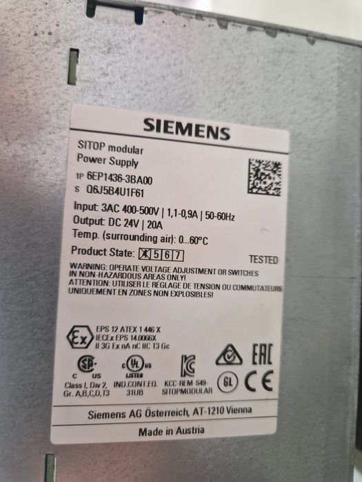 Vand sursa trifazata sitop siemens 24V/20A