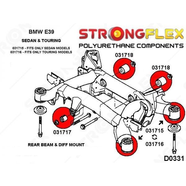 Kit bucse poliuretan fata/ spate pentru BMW E39