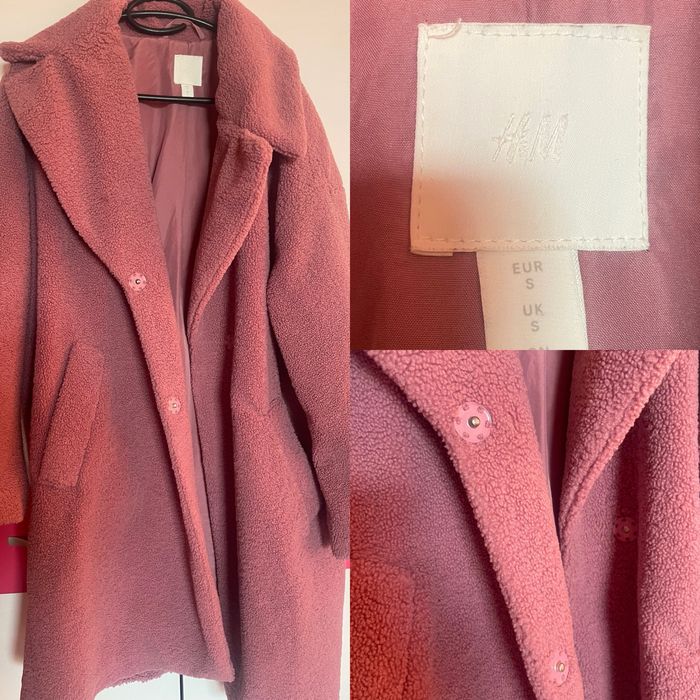 Дамско палто розово Teddy bear Zara Guess Bershka H&M Armani Gucci