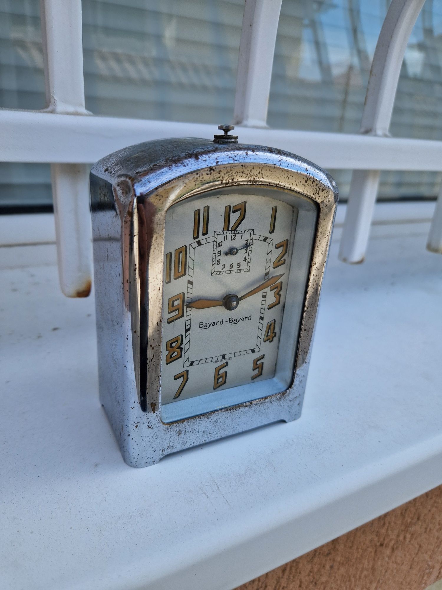 Art Deco- Рядък антикварен колекционерски френски будилник Bayard
