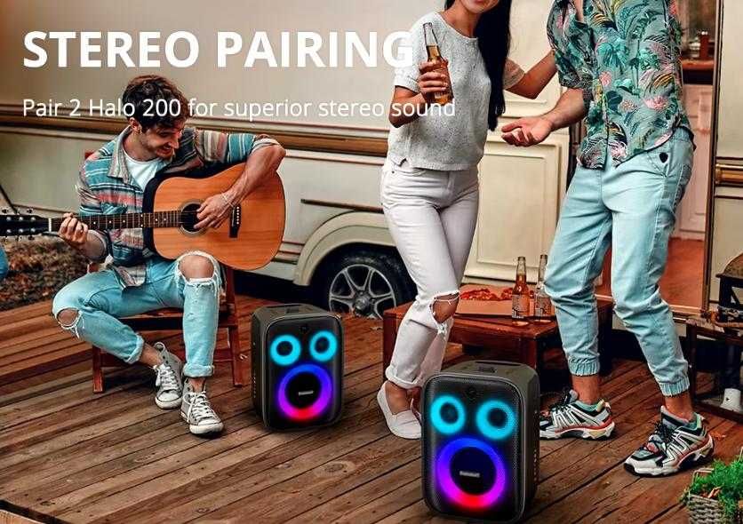 Портативен Китарен Усилвател 120W Караоке Парти Бас Tronsmart Halo 200