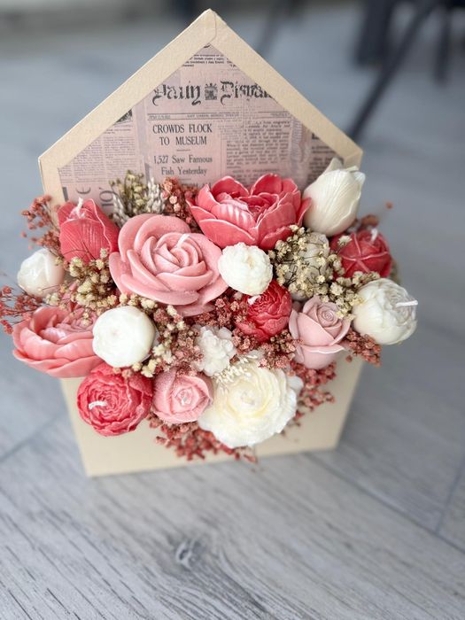 Aranjamente flori din ceara de soia