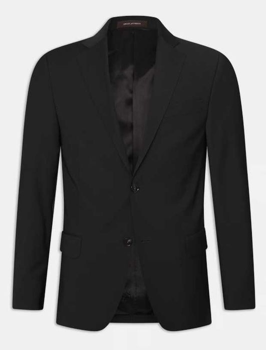 Sacou blazer de lux 54 XXL slim Oscar Jacobson lana luxury negru