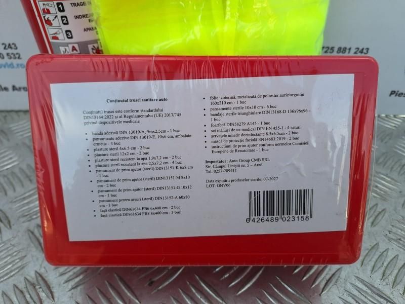 Trusa auto medicala + stingator 2027 omologat RAR