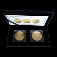 SET 2 Monede Stefan Cel Mare Tiraj 76/199 26 Grame Cupru Aurite PROOF