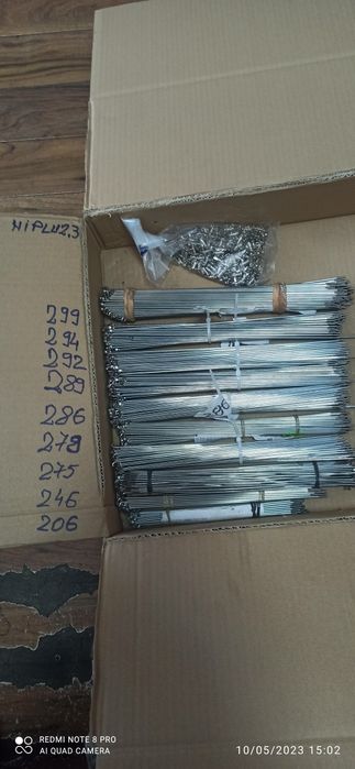 Spițe Inox duble diametru 2,34 m set 10 bucăți cu niplu