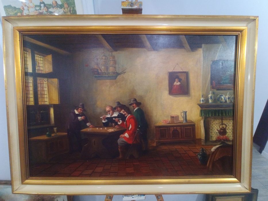 Картина маслени бои XIX век подписана