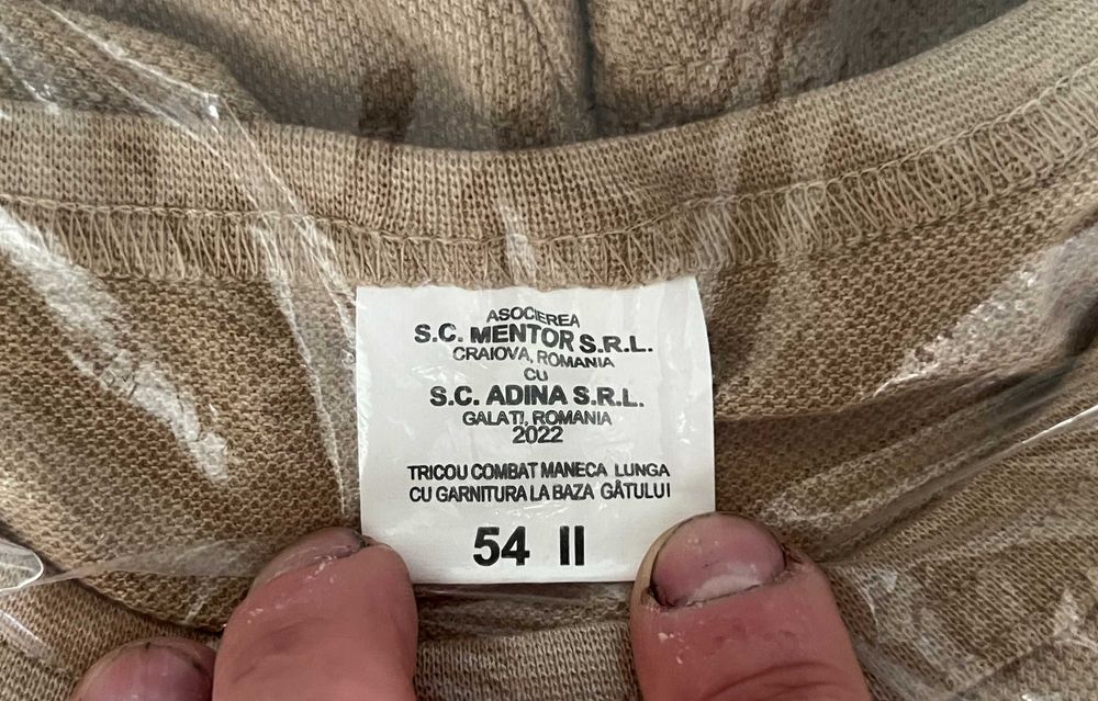 Tricou combat MAPN bej, mânecă lungă, original, mărimea 54, nou